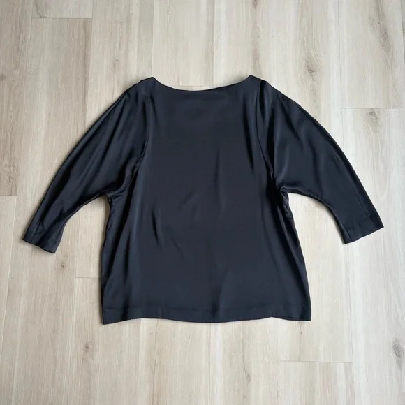 Theory Silk Blend Blouse Black Mathel Eternity size L - Picture 4 of 9